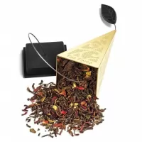 Infuzor piramida suflat cu aur Tea Forte