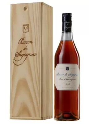 Armagnac Baron De Sigognac 1988 in cutie de lemn 700ml