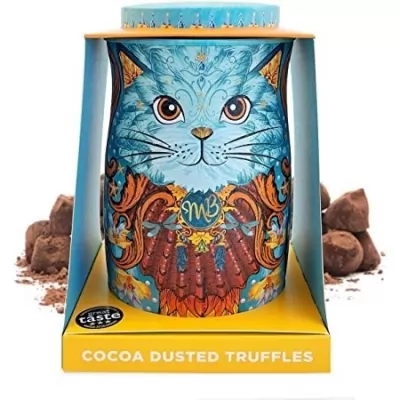 Cutie metalica in forma de pisica Persian Blue cu trufe din cocos Coconut Crush 135 G Monty Bojangles