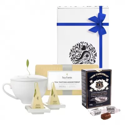 Pachet cadou ceai, cana pentru ceai Tea Forte si caramele  Tasting Assortment Presentation Gift