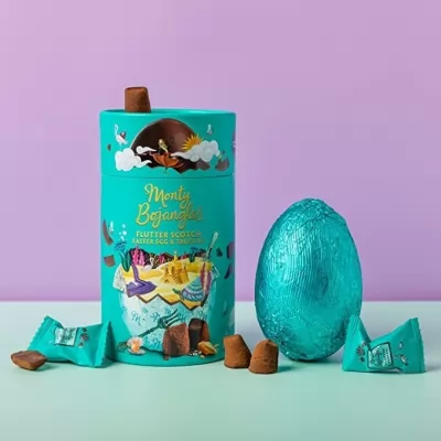 Ou de Paste din ciocolata cu lapte Flutter Scotch Easter egg Monty Bonjagles  175g