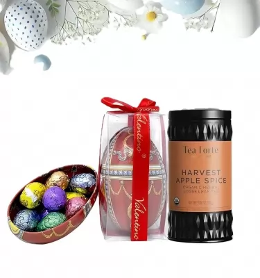 Cos Cadou Valentino Apple Spice: ceai si praline belgiene